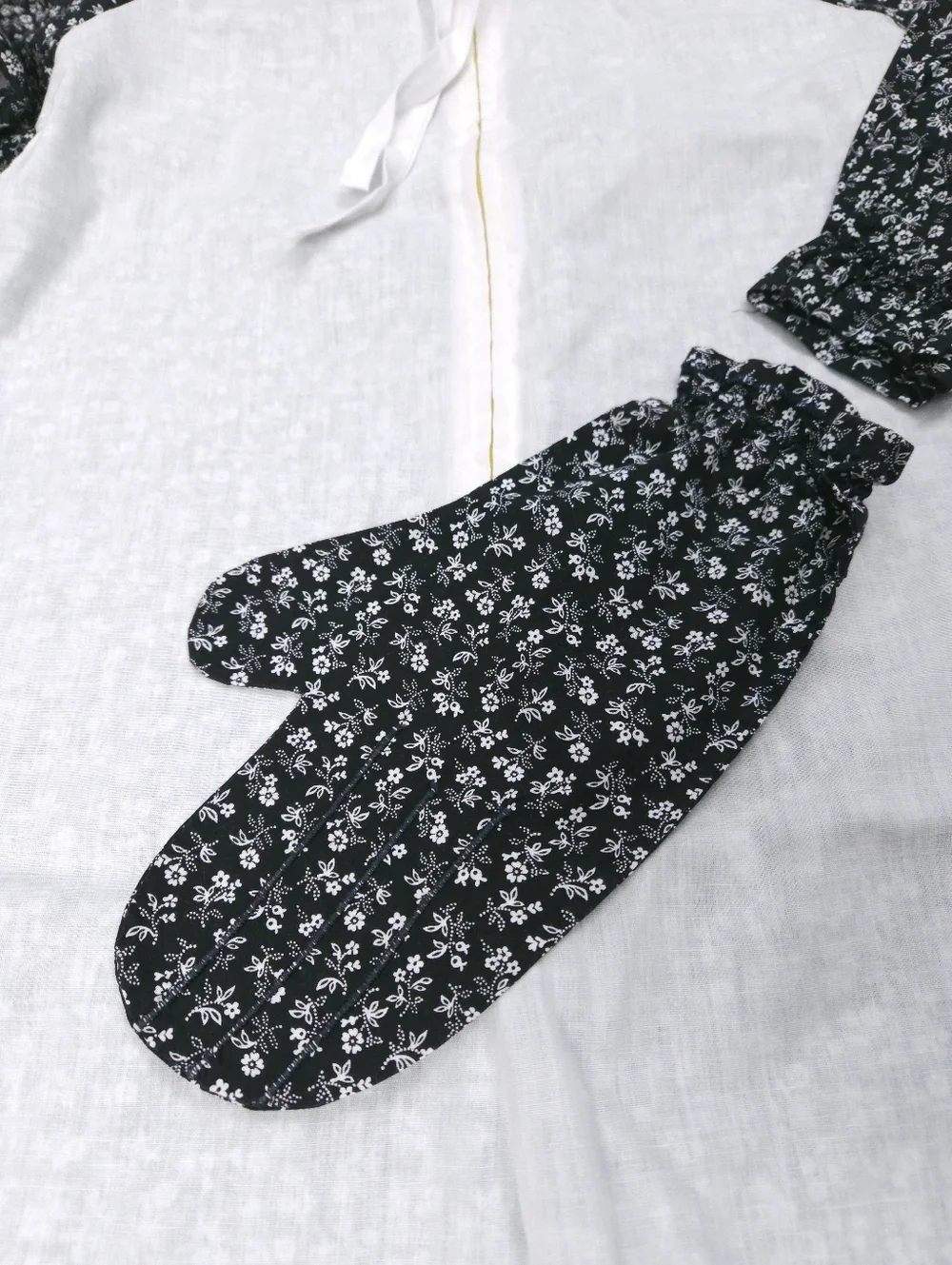 Vintage 70s-80s Handmade Kids Penguin Costume Black White 10-12 Years
